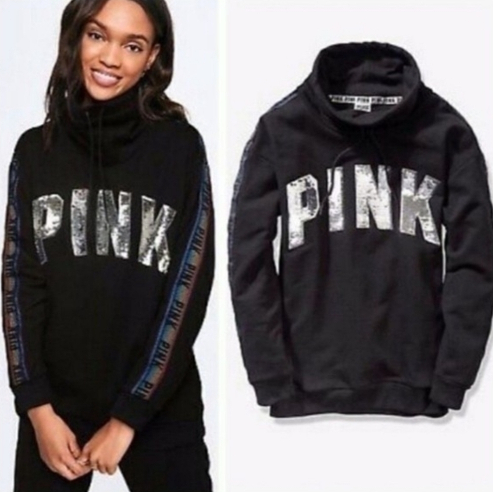 Victoria's Secret PINK BLING Cowl Neck Sweatshirt/ M